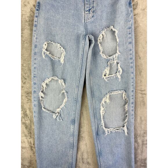 Urban Outiftters BDG High Rise Baggy Jeans 27 Light Wash Thrashed Distressed - Picture 3 of 16